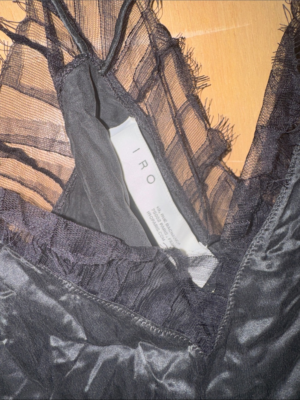 NWT IRO % 100 Silk Berwyn Lace-Trim Slip Cami Tank PARIS Gift Size FR 32 US 0 - Picture 2 of 4